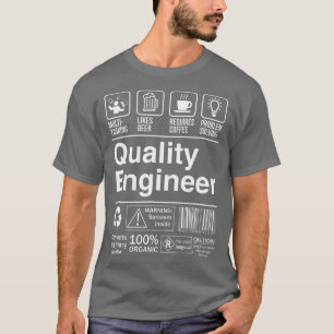 T-shirt Étiquette produit de l'ingénieur de qualité