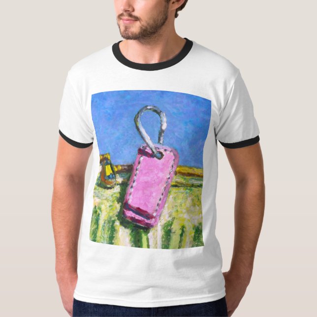 T-shirt Étiquette rose (Devant)