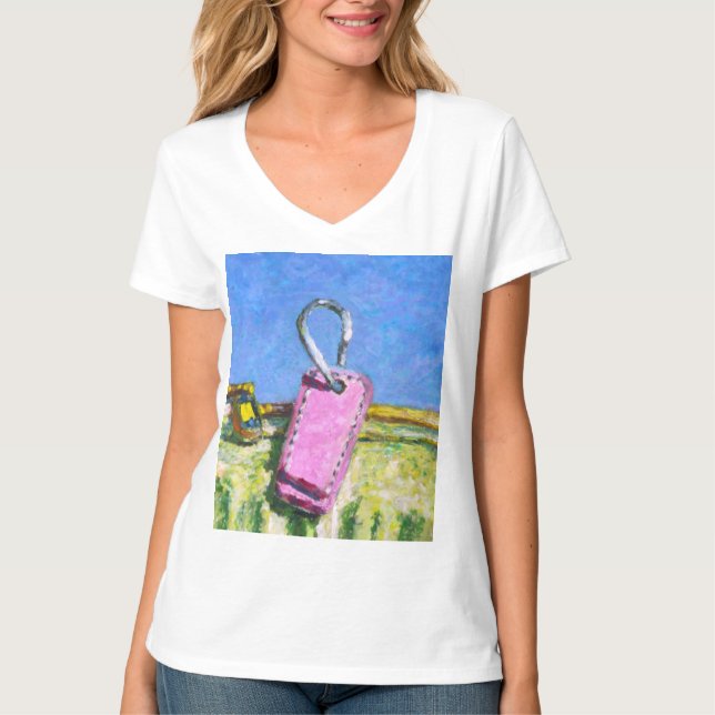 T-shirt Étiquette rose (Devant)