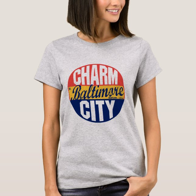 T-shirt Étiquette Vintage Baltimore (Devant)