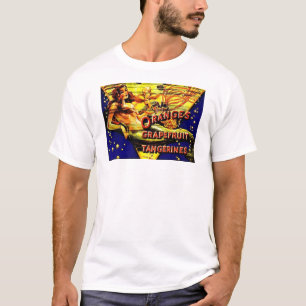 T-shirt Étiquette vintage de caisse de fruit de pêche