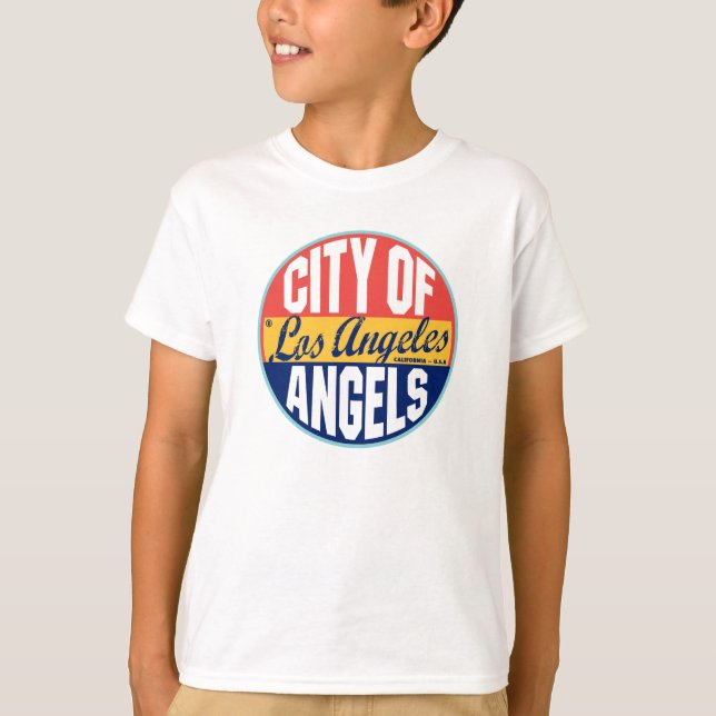 T-shirt Étiquette Vintage de Los Angeles (Devant)