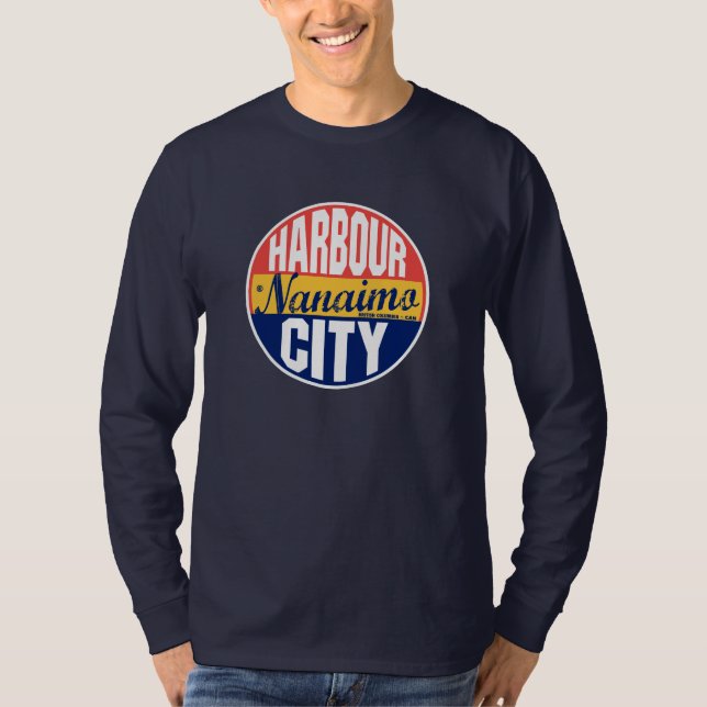 T-shirt Étiquette vintage de Nanaimo (Devant)