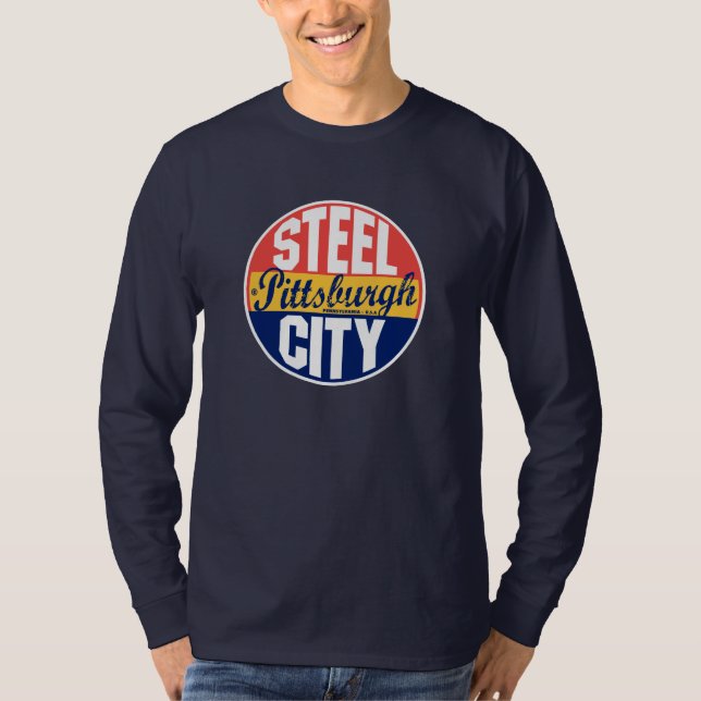 T-shirt Étiquette vintage de Pittsburgh (Devant)