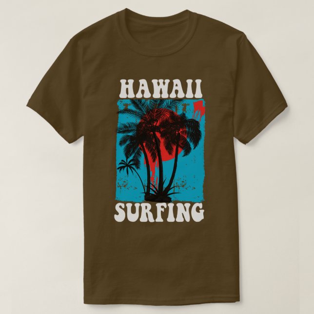 T-shirt Étiquette vintage Hawaii Surf (Design devant)