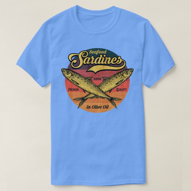 T-shirt Étiquette vintage Sardines (Design devant)