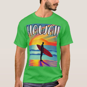 T-SHIRT ÉTIQUETTE VINTAGE SURF HAWAI SURDIMENSIONNÉE 1
