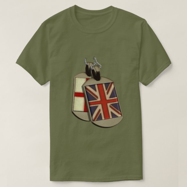 T-shirt Étiquettes de chien anglaises géantes drôles (Design devant)