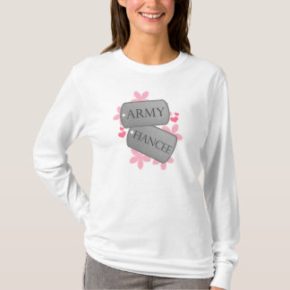 T-shirt Étiquettes de chien - fiancée d'armée