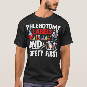 T-shirt Étiquettes de phlébotomie Sécurité de laboratoire
