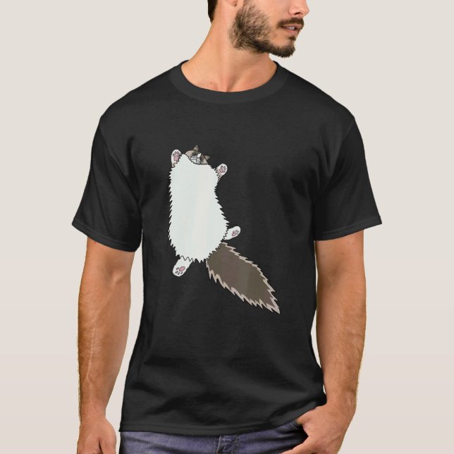 T-shirt Étirement de chat Ragdoll Sploot (Devant)