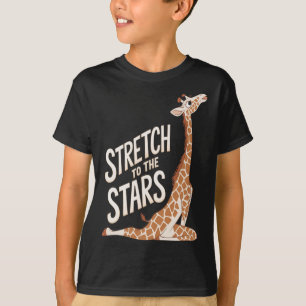 T-shirt Étirez-vous vers la galaxie Girafe de yoga positif