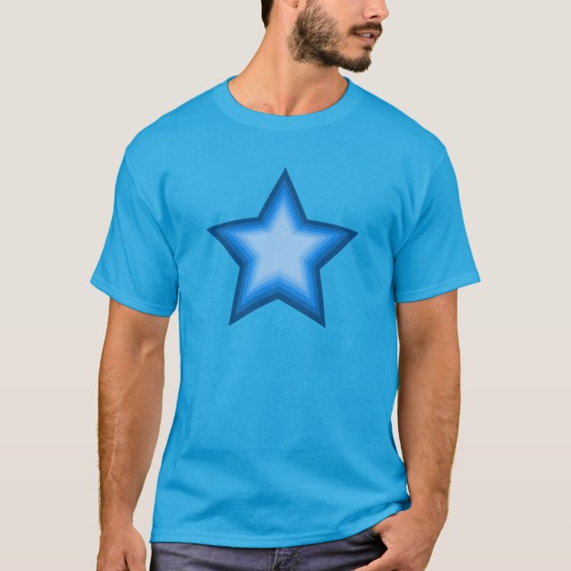 T-shirt Étoile à cinq pointes bleue expressive - Sept nive (Devant)