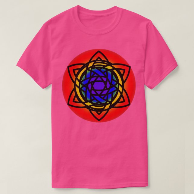 T-shirt Étoile arc-en-ciel celtique entrelacée (Design devant)