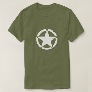 T-shirt Étoile blanche affligée d'armée