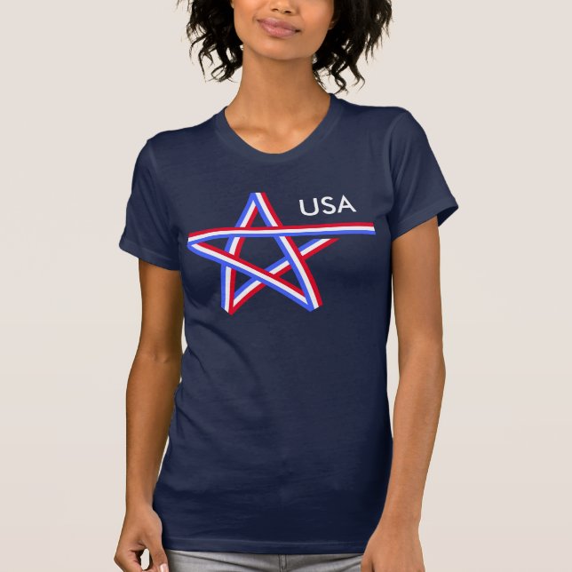 T-shirt Étoile blanche et bleue rouge (Devant)