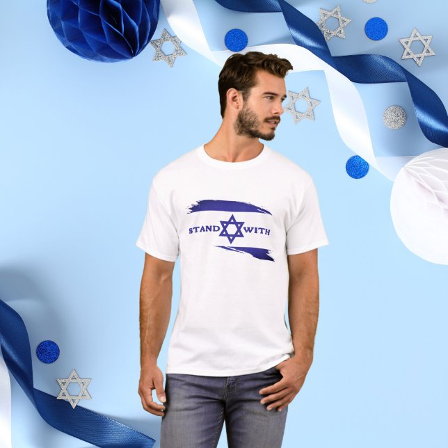 T-shirt Etoile bleue de David Drapeau israélien, Stand ave (Créateur téléchargé)