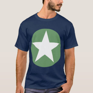 T-shirt Étoile cerclée - Blanc avec vert de l'armée