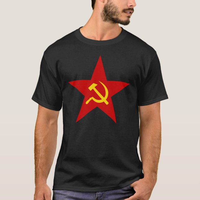 T-shirt Étoile communiste de marteau et de faucille (Devant)