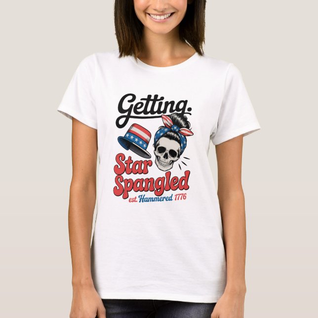 T-shirt Étoile crâne martelé (Devant)