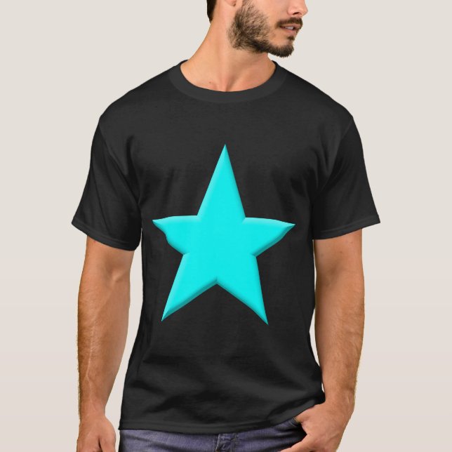 T-shirt Étoile - Cyan (Devant)