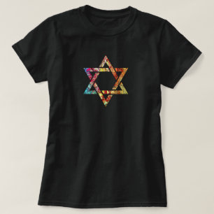 T-shirt Étoile d'art moderne multicolore de David
