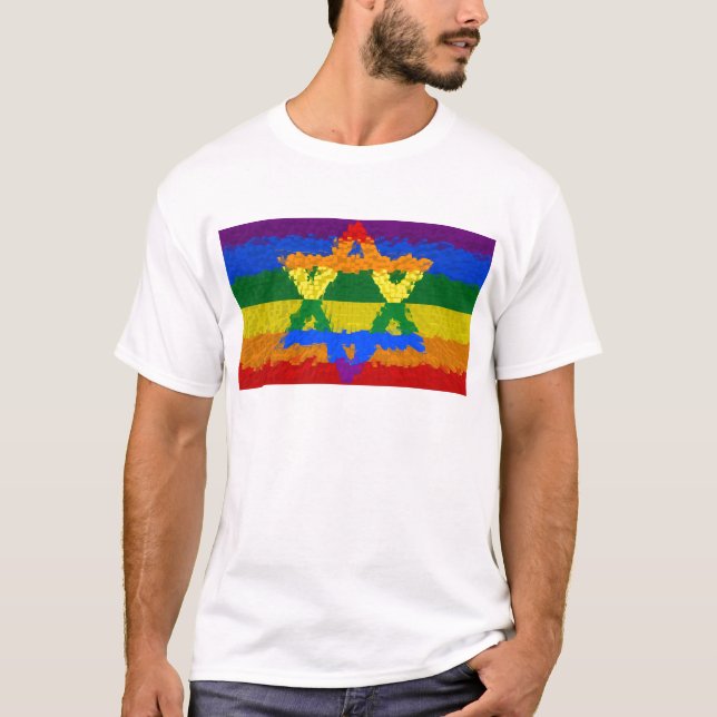 T-shirt Étoile de David - juive - gay pride (Devant)