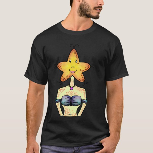 T-shirt étoile de mer de dessin animé (Devant)