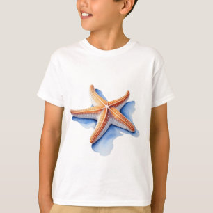 T-shirt Étoile de mer et silhouette bleue