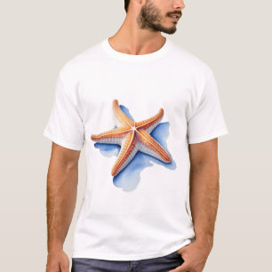 T-shirt Étoile de mer et silhouette bleue