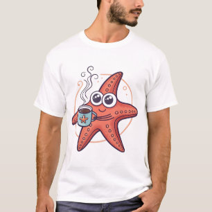 T-shirt Étoile de mer obsédée par le café