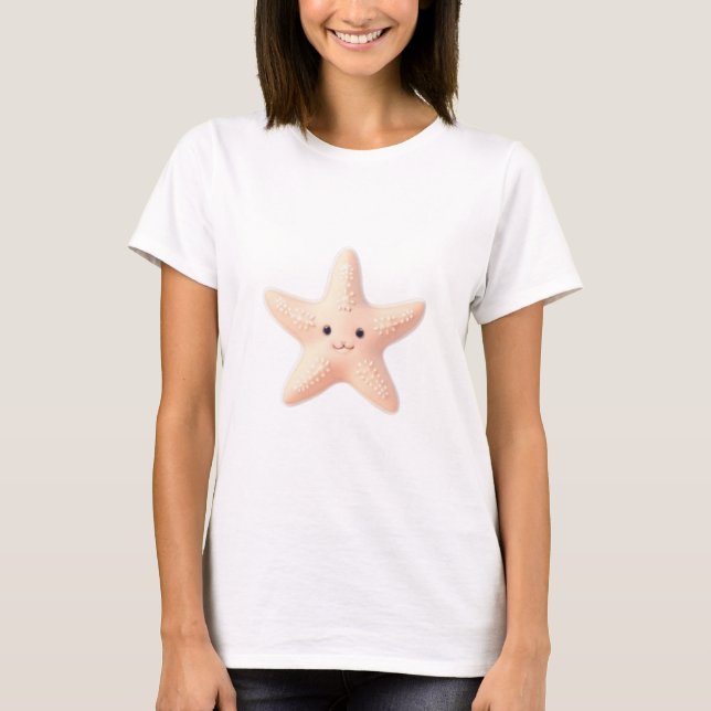 T-shirt Étoile de mer rose mignonne (Devant)