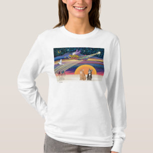 T-shirt Étoile de Noël - Chats tigrés marron et orange (de