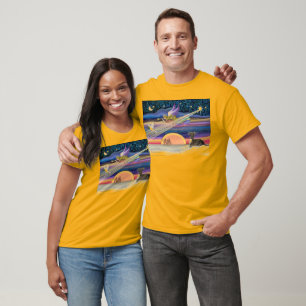 T-shirt Étoile de Noël - Lévrier italien (gris)