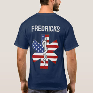 T-shirt Étoile de vie Ambulance patriotique EMT Nom person