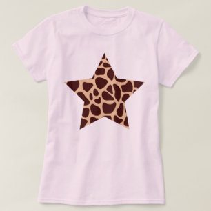 T-shirt Étoile d'impression de girafe