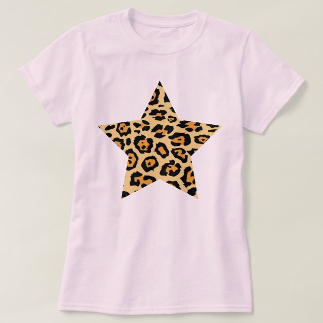 T-shirt Étoile d'impression de guépard (Design devant)