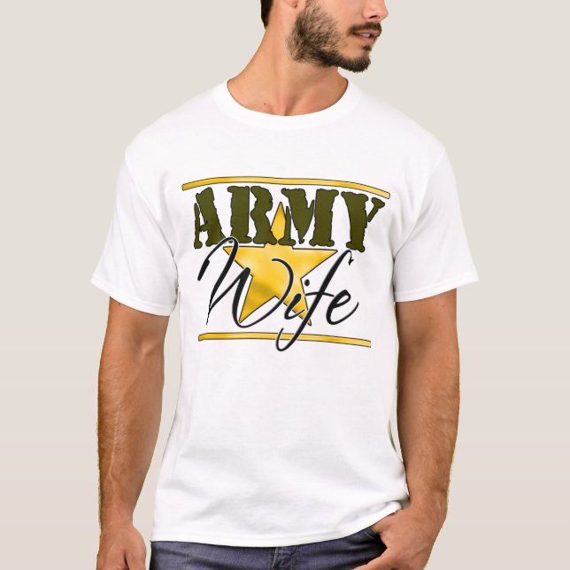 T-shirt Étoile d'or d'épouse d'armée (Devant)