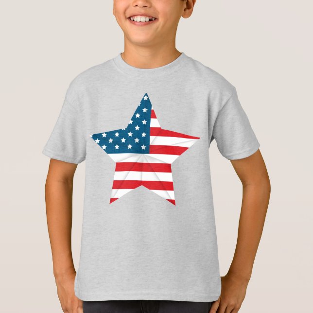 T-shirt Étoile du drapeau T-shirt-patriotique pour enfants (Devant)