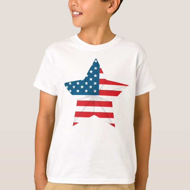 T-shirt Étoile du drapeau T-shirt-patriotique pour enfants (Devant)