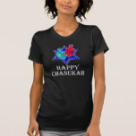 T-shirt Étoile et Dreidel<br><div class="desc">Un Chanukah heureux à tous avec cette étoile juive et aux paires de dreidels.</div>