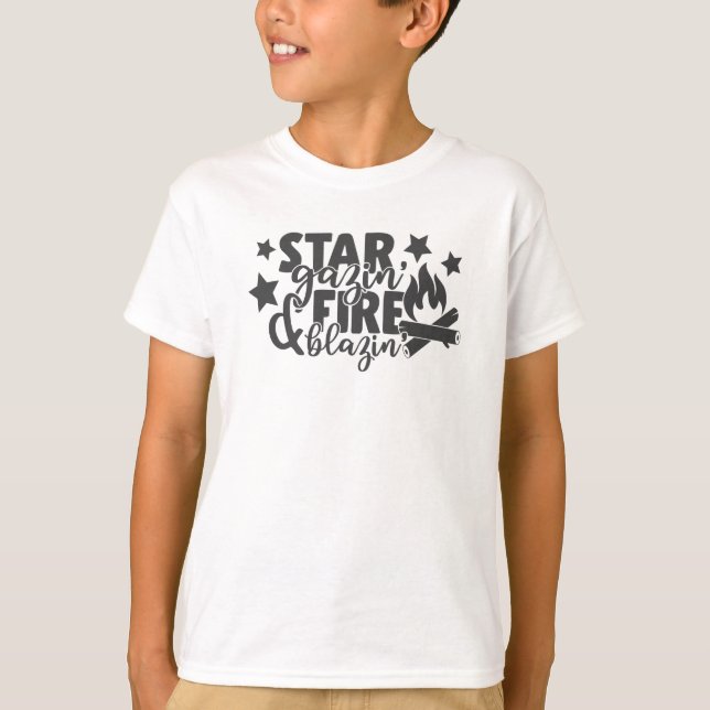 T-shirt Étoile face incendie Cool de bombardement Camping (Devant)
