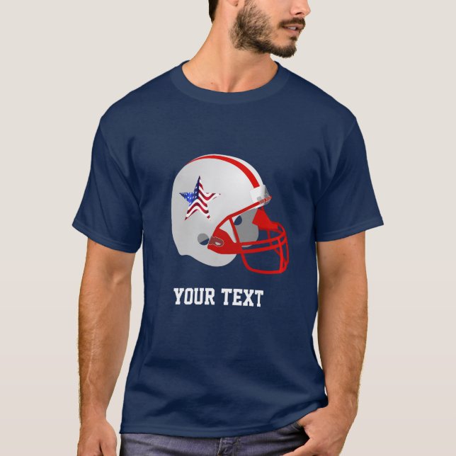 T-shirt Étoile personnalisée sur Casque de football améric (Devant)