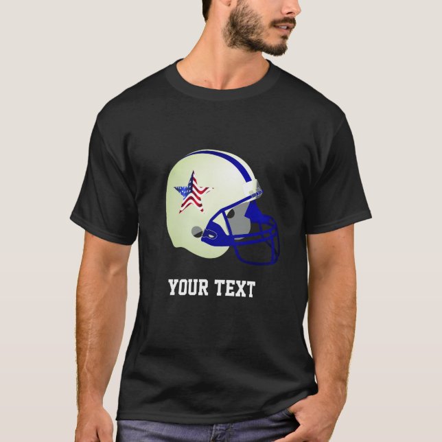 T-shirt Étoile personnalisée sur casque de football améric (Devant)