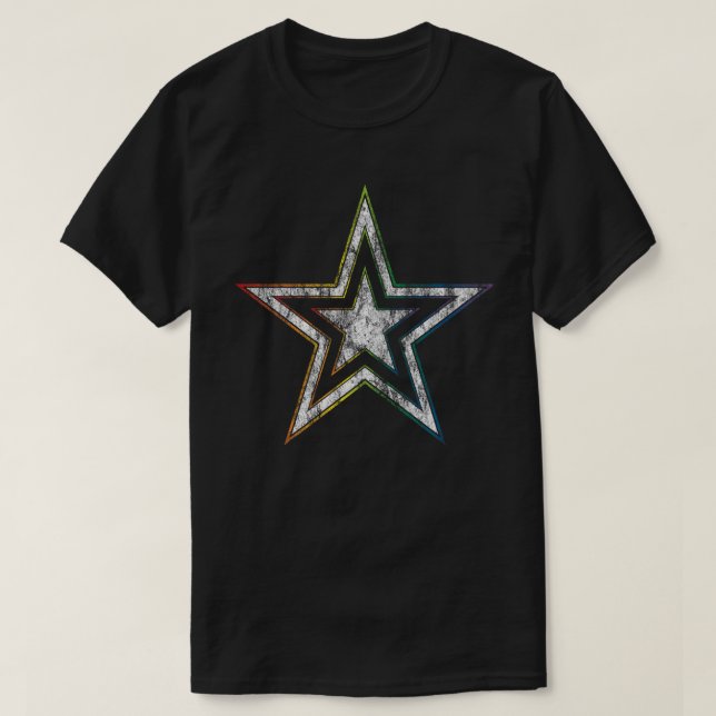 T-shirt étoile punk d'arc-en-ciel (Design devant)