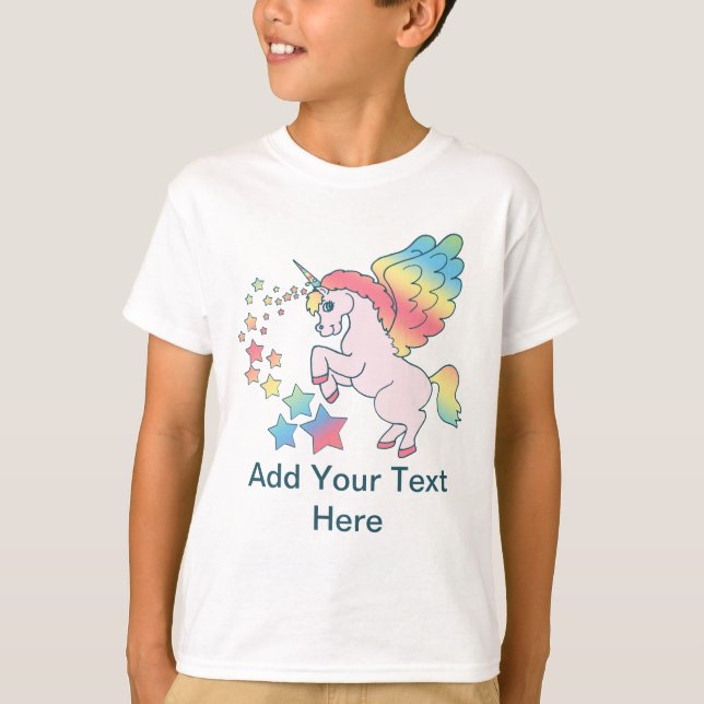 T-shirt Étoile rose d'arc-en-ciel de licorne (Devant)