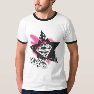 T-shirt Étoile rose de peinture de jet de Supergirl