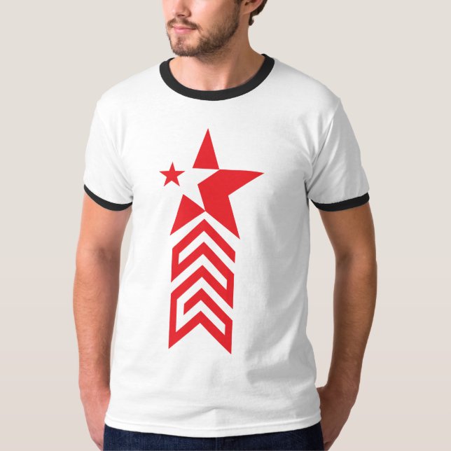 T-shirt Étoile rouge avec flèches chevron (Devant)
