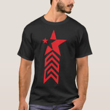 Étoile rouge avec flèches chevron – Abstrait minim