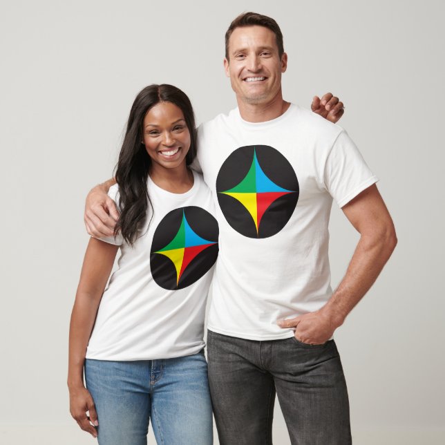 T-shirt étoile rouge bleu jaune (Unisexe)